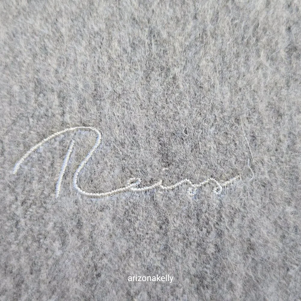 NWOT Reiss Cashmere Fringed Scarf 2-tone Grey - Picture 2 of 10